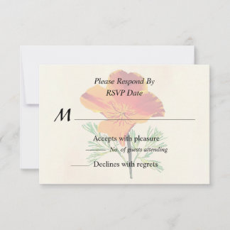 Orange California Poppy RSVP Card