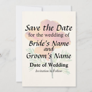 Orange California Poppy Save The Date