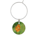 Orange California Poppy Wine Glass Charm