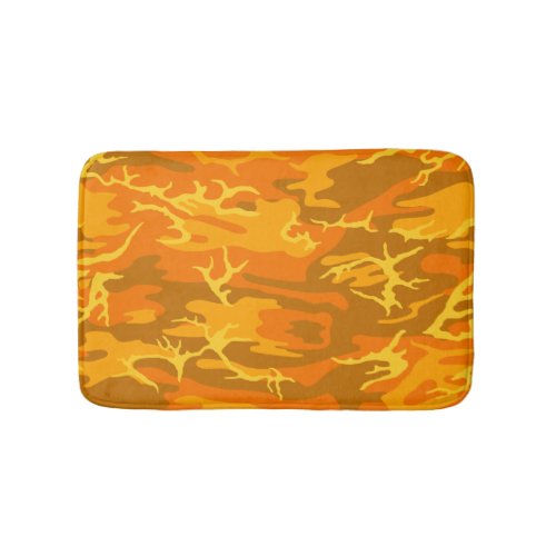 Orange Camo Bathroom Mat