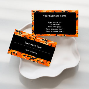 Orange Camo, Camouflage, Military, Army Business Card