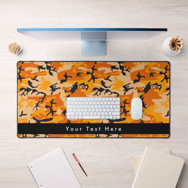 Orange Camo, Camouflage, Military, Army Desk Mat (Office 1)