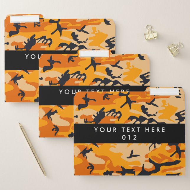 Orange Camo, Camouflage, Military, Army File Folder (Set)