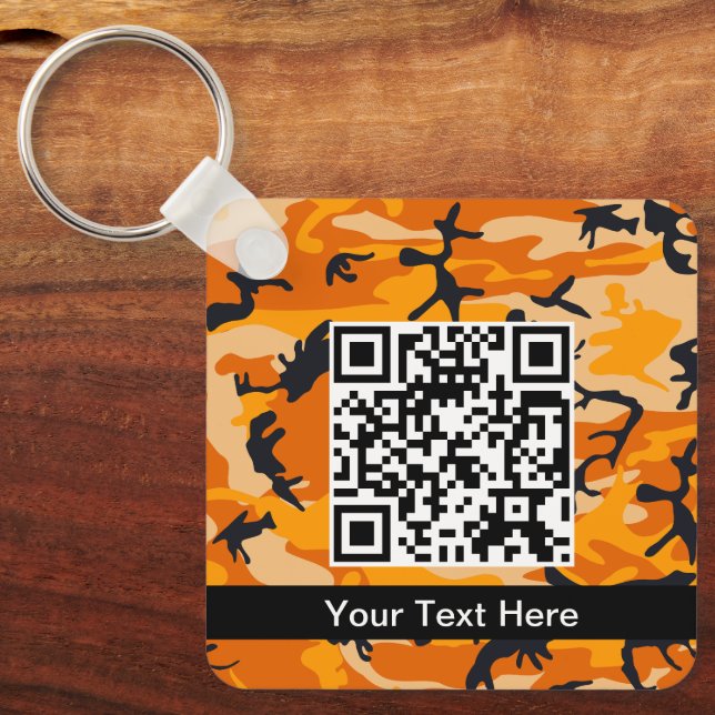 Orange Camo, Camouflage, Military, Army Keychain (Front)