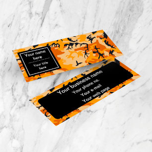 Orange Camo, Camouflage, Military, Army Mini Business Card