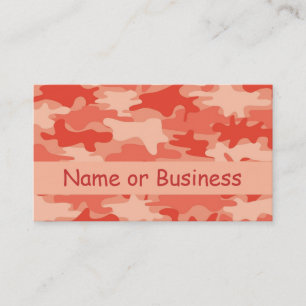 Orange Camo Camouflage Name Personalized Business Card