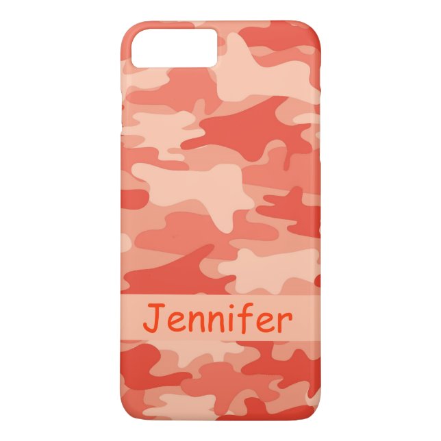 Orange Camo Camouflage Name Personalized Case-Mate iPhone Case (Back)
