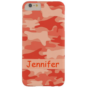 Orange Camo Camouflage Name Personalized Barely There iPhone 6 Plus Case