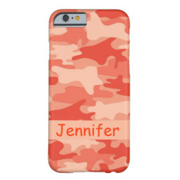 Orange Camo Camouflage Name Personalized Barely There iPhone 6 Case