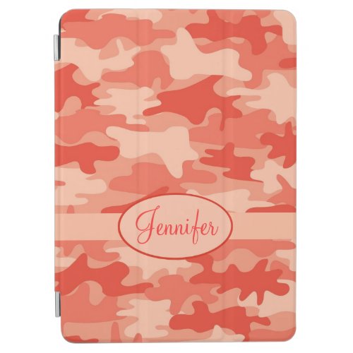 Orange Camo Camouflage Name Personalized iPad Air Cover