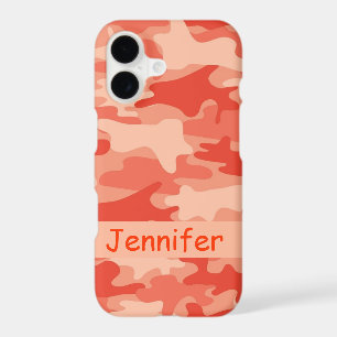 Orange Camo Camouflage Name Personalized iPhone 17 Case