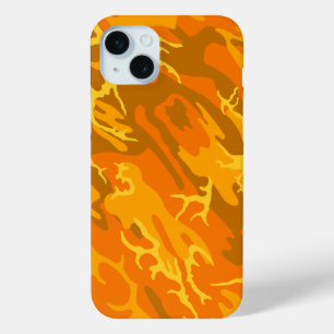 Orange Camo iPhone 15 Plus Case