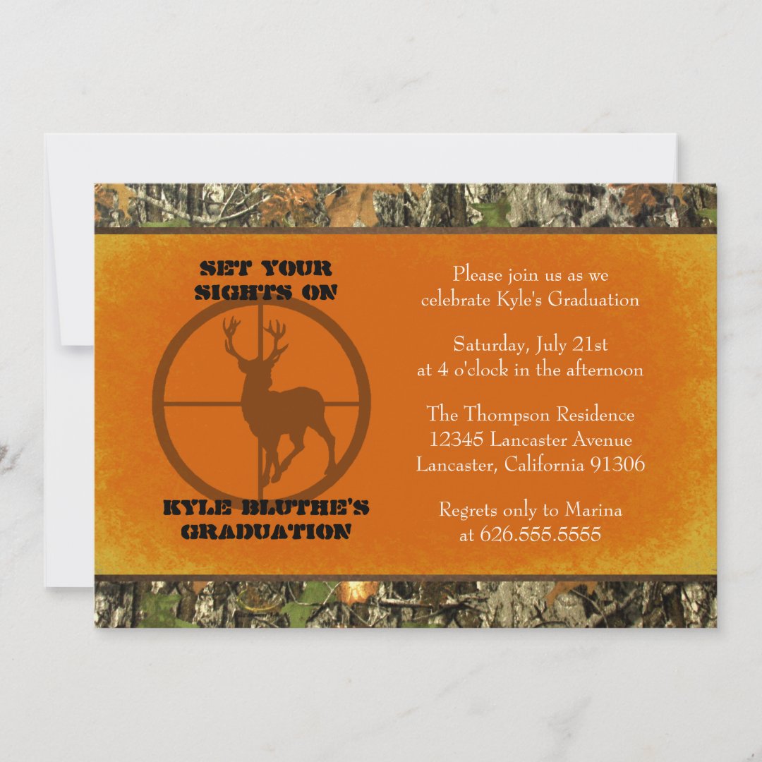 Orange Camo Graduation Invitations Zazzle