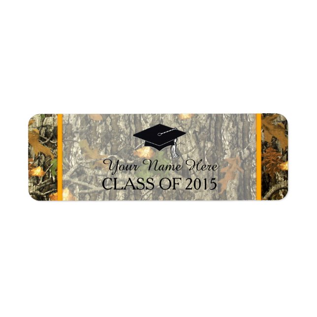 Orange & Camo Graduation Label (Front)