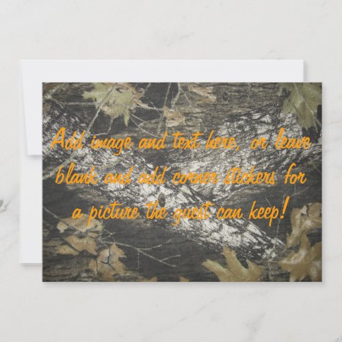 Orange Camo Invitations