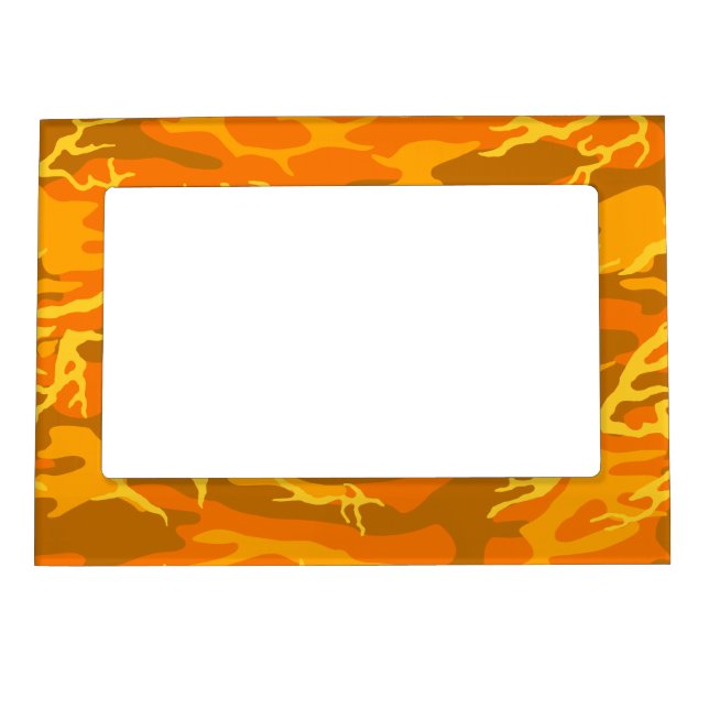 Orange Camo Magnetic Picture Frame (Front)
