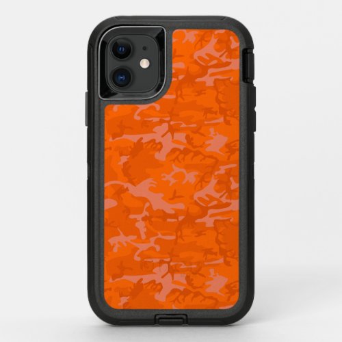 Orange Camo OtterBox Defender iPhone 11 Case