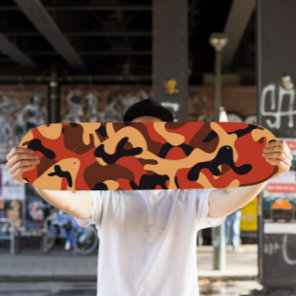 Orange Camo Skateboard | Camo Skateboard