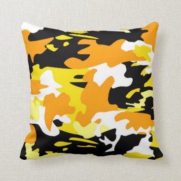 Orange Camo Throw Pillow Orange Camo Throw Pillow
