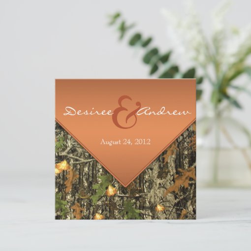 Orange Camo Wedding Invitations Zazzle