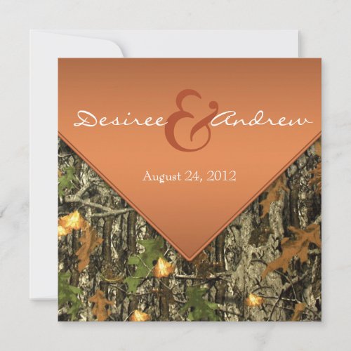 Orange Camo Wedding Invitations