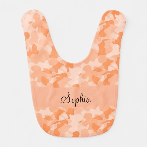 Orange Camouflage Baby Bib