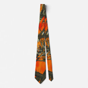 Orange Camouflage Design Neck Tie