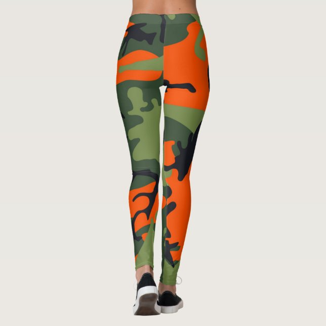 Orange Camouflage Leggings (Back)
