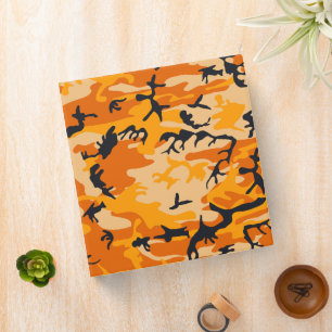 Orange Camouflage, Military, Army 3 Ring Binder