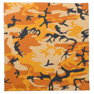 Orange Camouflage, Military, Army Cloth Napkin