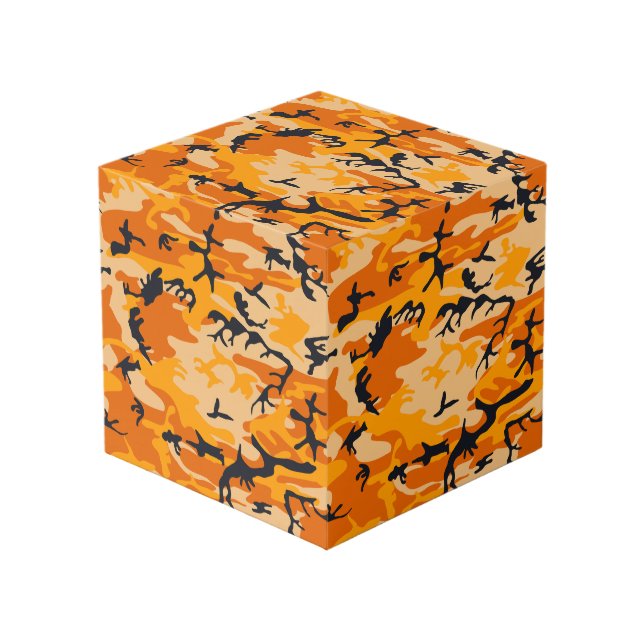 Orange Camouflage, Military, Army Cube (Front Angled)