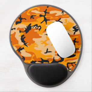 Orange Camouflage, Military, Army Gel Mouse Pad