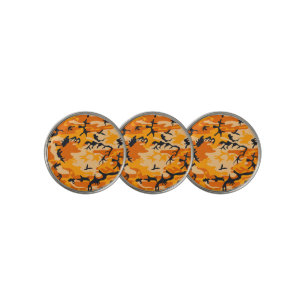 Orange Camouflage, Military, Army Golf Ball Marker
