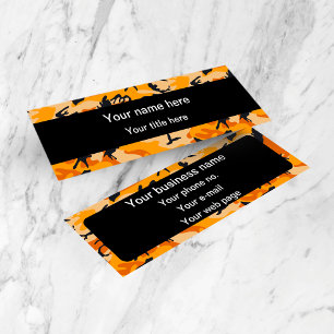 Orange Camouflage, Military, Army Mini Business Card