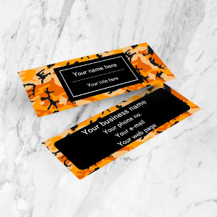 Orange Camouflage, Military, Army Mini Business Card