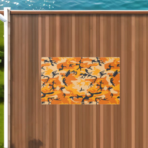 Orange Camouflage, Military, Army Outdoor Rug