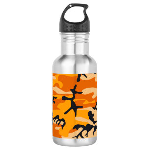 Orange Camouflage, Military, Army Stainless Steel Water Bottle