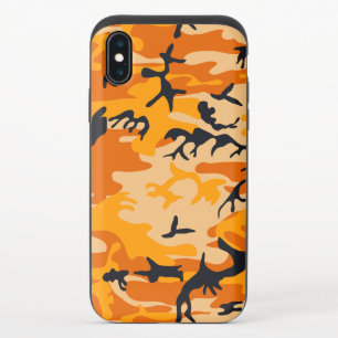Orange Camouflage, Military, Army iPhone XS Slider Case