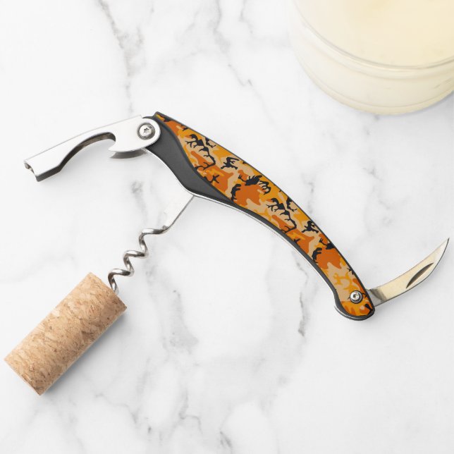 Orange Camouflage, Military, Army Waiter's Corkscrew (Front)