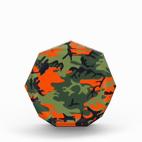 Orange Camouflage Pattern Military Pattern Army Acrylic Award
