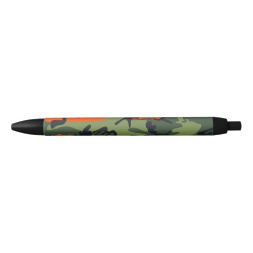 Orange Camouflage Pattern Military Pattern Army Black Ink Pen