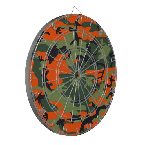Orange Camouflage Pattern Military Pattern Army Dart Board