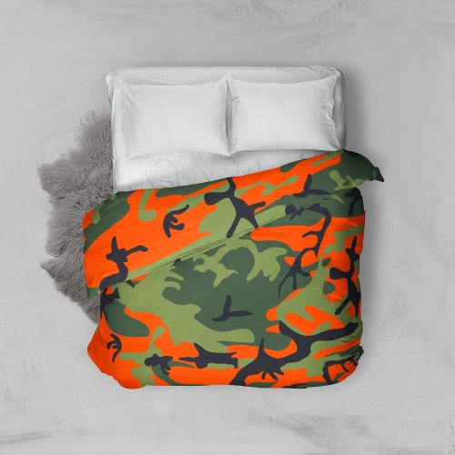 Orange Camouflage Pattern Military Pattern Army Duvet Cover