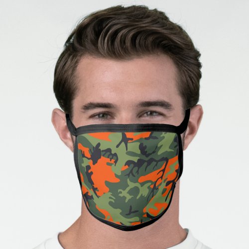 Orange Camouflage Pattern Military Pattern Army Face Mask