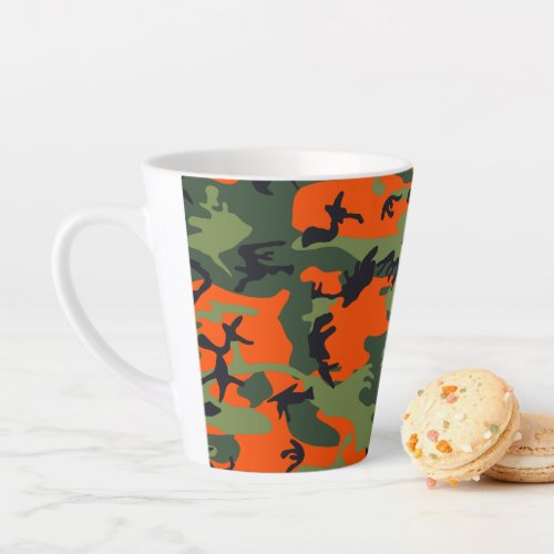 Orange Camouflage Pattern Military Pattern Army Latte Mug