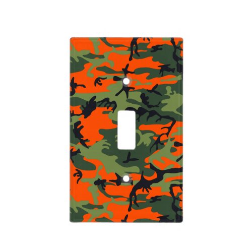 Orange Camouflage Pattern Military Pattern Army Light Switch Cover