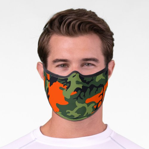 Orange Camouflage Pattern Military Pattern Army Premium Face Mask