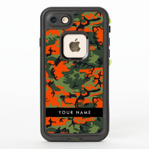 Orange Camouflage Pattern Your name Personalize