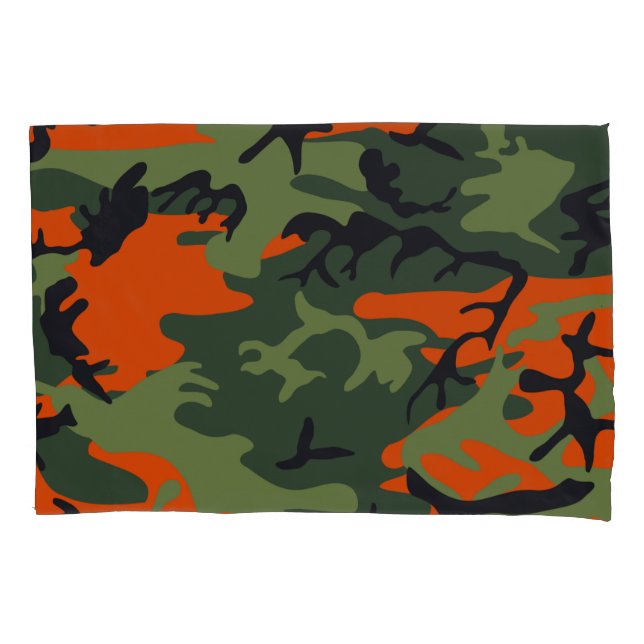 Orange Camouflage Patterns Pillow Case (Front)