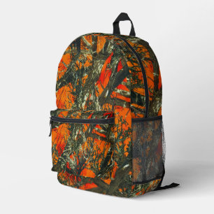 Orange  Camouflage  Printed Backpack